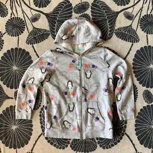 Cat & Jack | Girls Sz L (10/12) Gray Panda Balloon Full Zip Hoodie